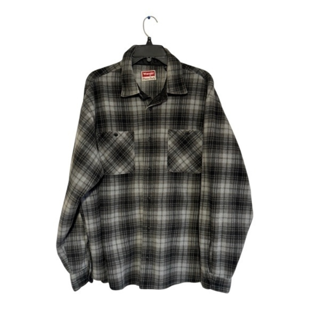 Wrangler Mens Flannel Fleece Plaid Long Sleeve Shirt Shacked Size XL